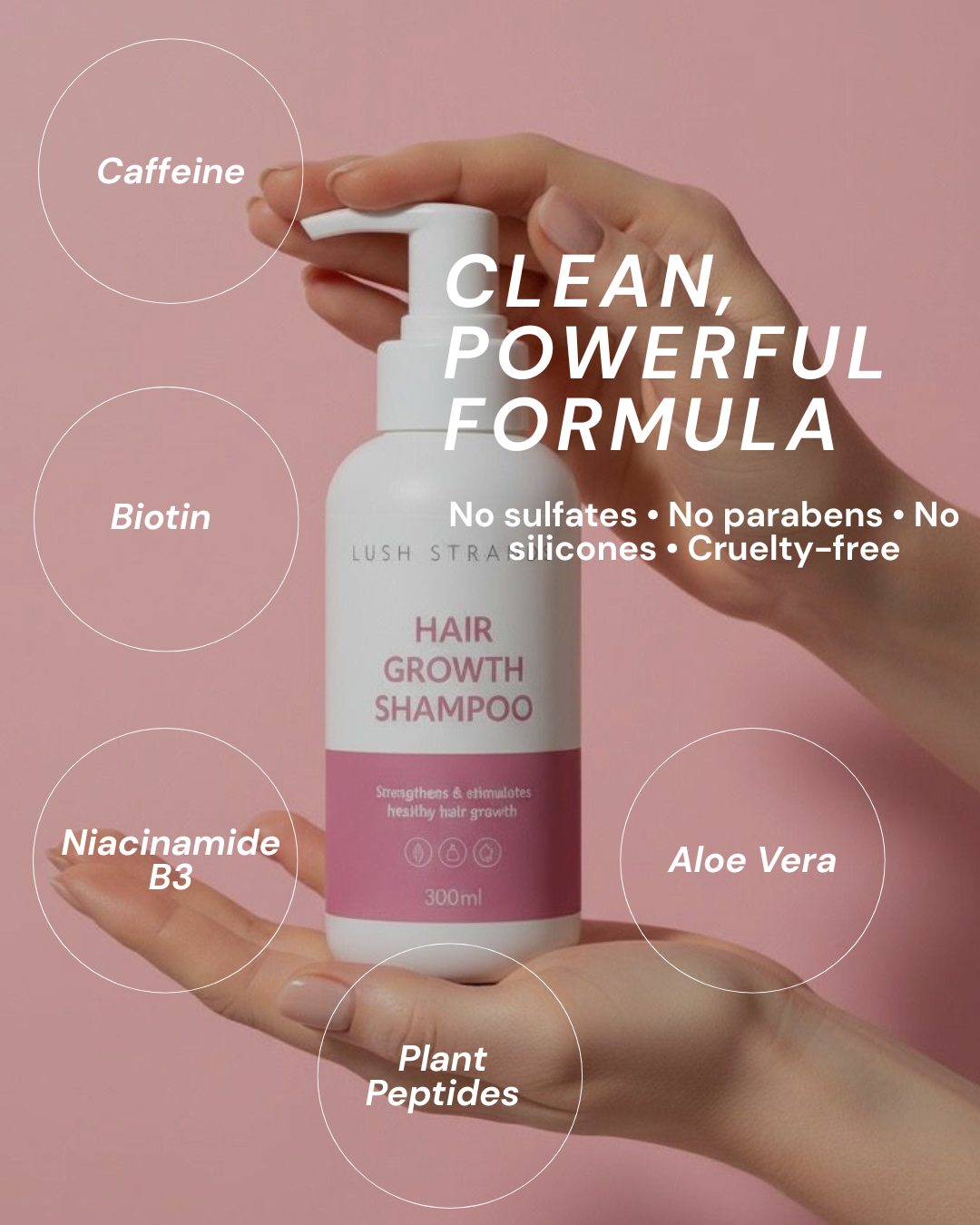 Lush Strands Hair Growth Shampoo 300 ml – Strengthen & Nourish Hair